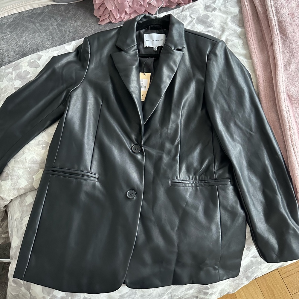 Rebecca Minkoff Black Faux Leather Blazer